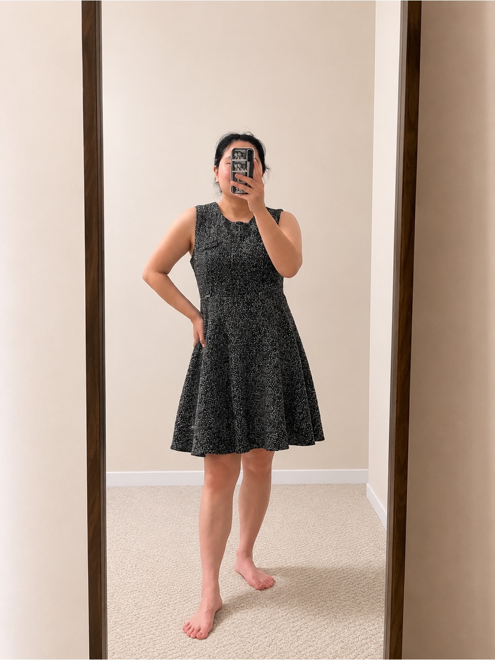 Angel Eye London Tweed Fit & Flare Dress – L